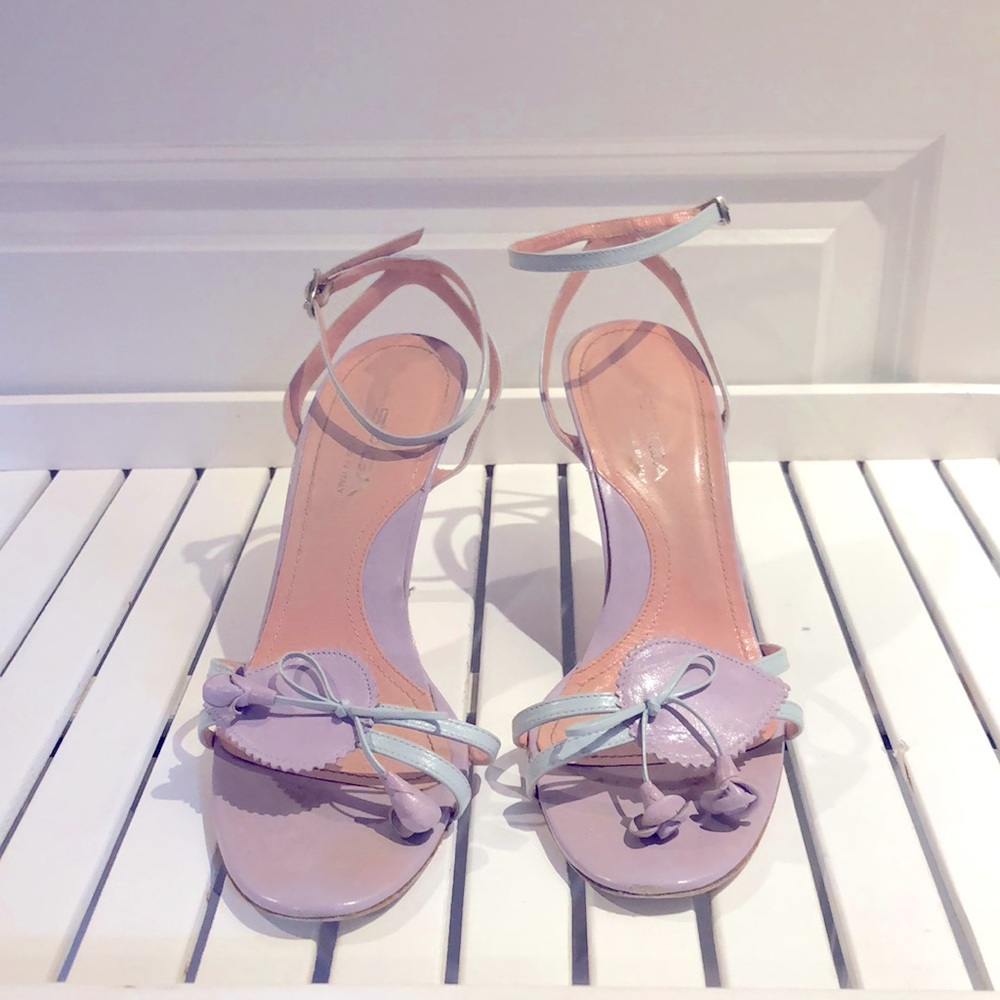 Via Spiga Sacha ankle strap heel aqua lilac. 7.5